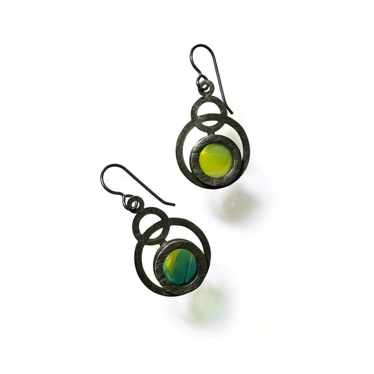 Mini Lime/Sea Blue/Canary Eclipse Earrings