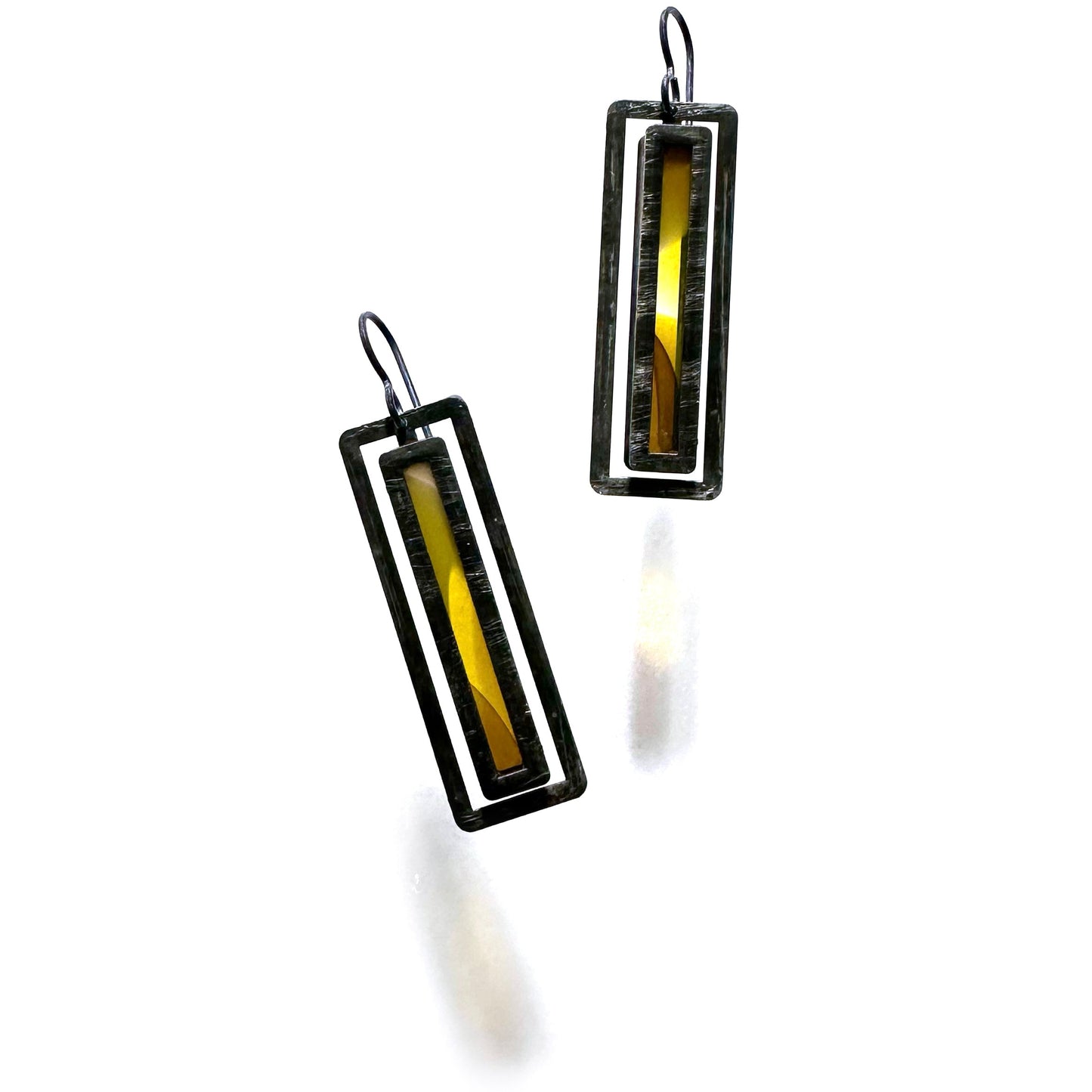 Long Canary/Saffron Atrium Earrings