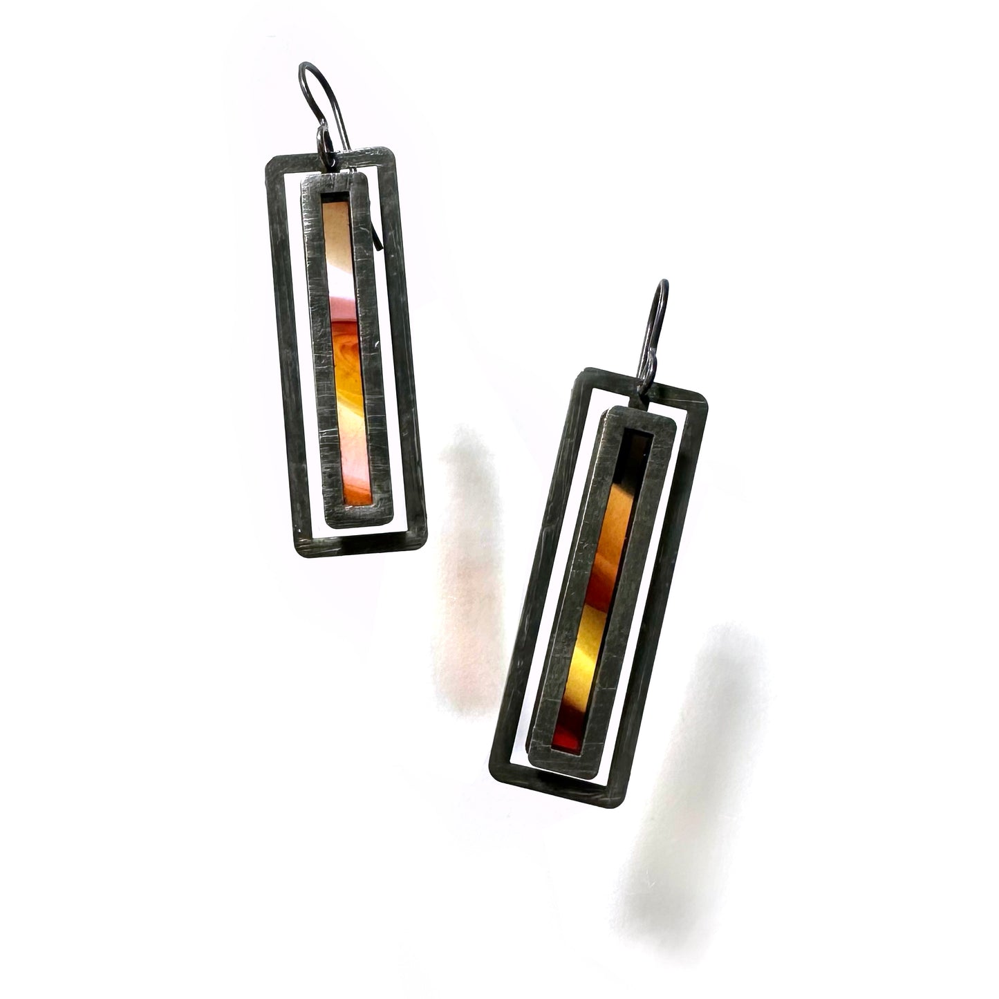 Long Plum/Persimmon/Marigold Atrium Earrings