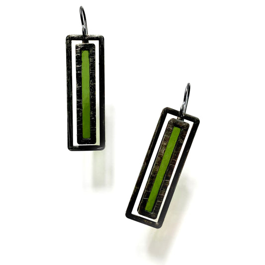 Long Olive Atrium Earrings