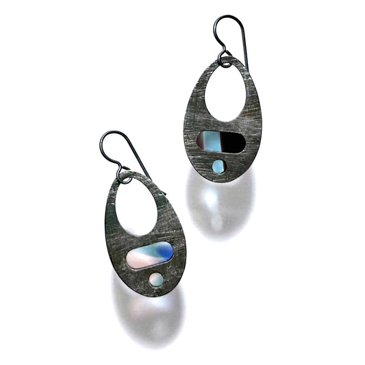 Cobalt/Turquoise/Mauve Orbit Earrings
