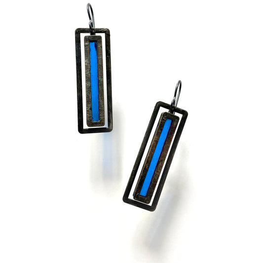 Long Sapphire Atrium Earrings