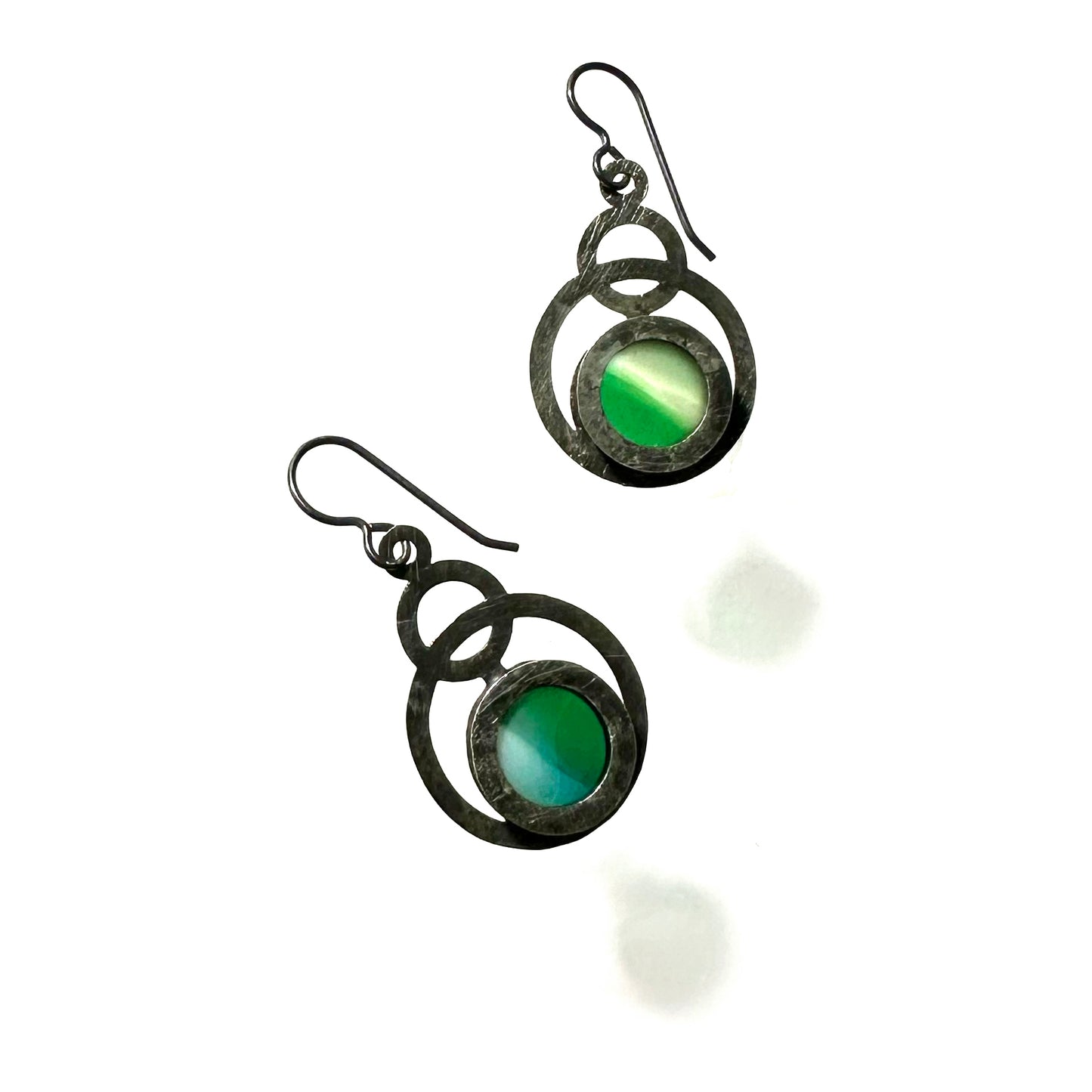 Mini Emerald/Sea Blue/Ivory Eclipse Earrings